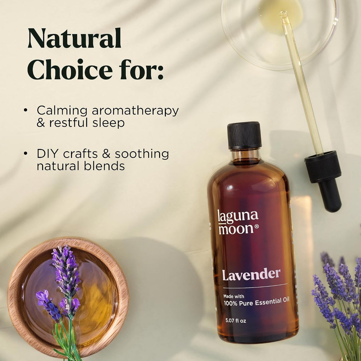 Lagunamoon Pure Lavender Essential Oil - Large 5.07 oz (150ml)