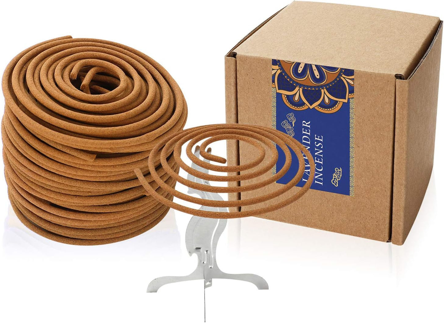 Coils Incense Floral Fragrance Lavender Spiral Incense for Home Decoration Holder Incense Burner(Lavender Incense).