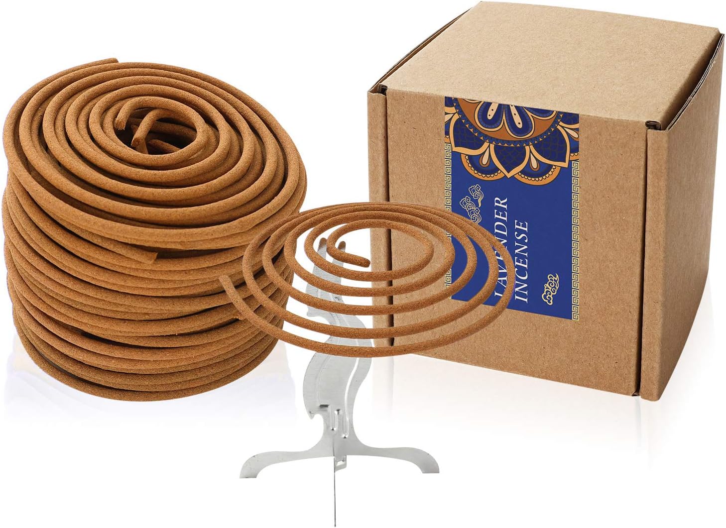 Coils Incense Floral Fragrance Lavender Spiral Incense for Home Decoration Holder Incense Burner(Lavender Incense).