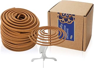Coils Incense Floral Fragrance Lavender Spiral Incense for Home Decoration Holder Incense Burner(Lavender Incense).
