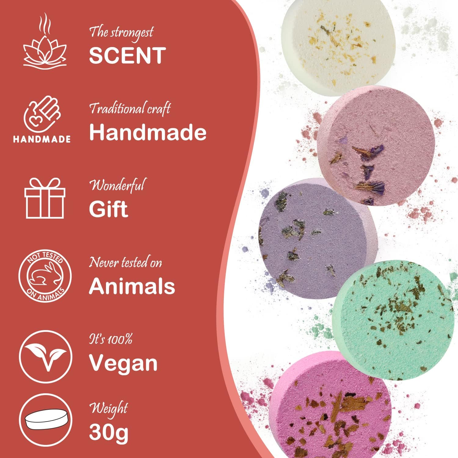 Shower Steamers Aromatherapy Shower Bombs Christmas Self Care Relaxation Gifts for Women and Men Includes Eucalyptus for Shower