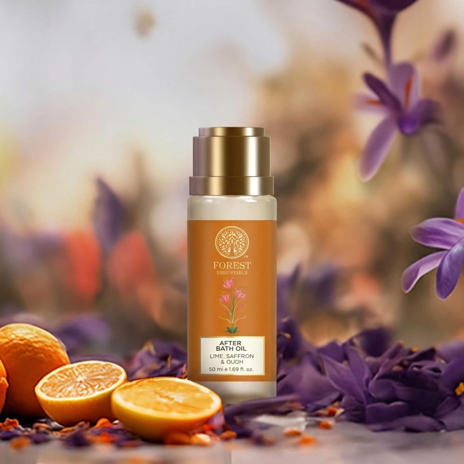 Forest Essentials Lime Saffron Oudh Bath Oil