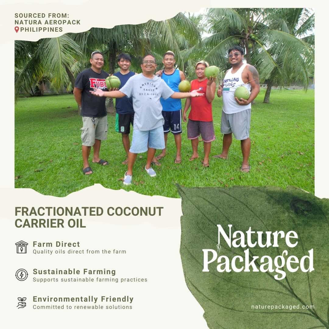 Fractionated Coconut Oil - Sourced Directly from our Farm Partner in the Philippines - Carrier Oil for Diluting Essential Oils, Body, Hair, and Skin Moisturizer - (16oz)