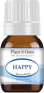 Happy Essential Oil Blend 5 ml 100% Pure, Undiluted, Therapeutic Grade. (Blend of: Pink Grapefruit, Lemon, Cassia, Ginger, Peppermint)