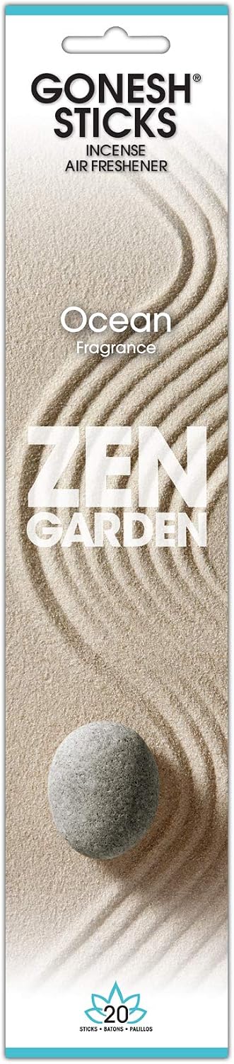 Gonesh Zen Garden Collection - Incense Sticks Variety Pack - Non-Toxic 10” Slow Burn Aromatic Sticks - Agave, Ocean, Cactus, Peppermint - 20 Sticks Each