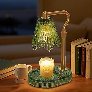 Candle Warmer Lamp with Timer & Dimmable 4-Level Brightness - Adjustable Height,for New Home Bedroom, Gifts for Women (Green)