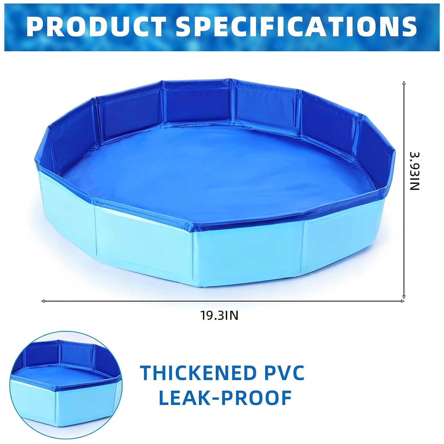Collapsible Foot Bath - 19.3" Pool Foot bath Wash Basin, No Inflation Needed Foldable Foot Soak Tub for Above Ground Swimming Pools, Beach & Indoor Use, Space Saving Pool Accessories