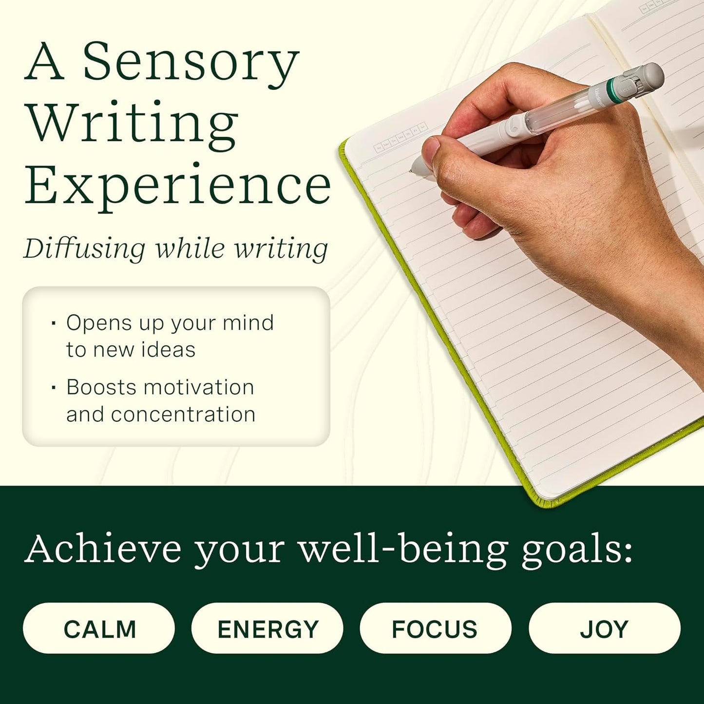 Lifelines Pen Diffuser, in Bloom - 1mm Black Ballpoint Pen with Scented Essential Oil Blends – Aromatherapy Diffuser & Sensory Immersion Diffuse Aroma As You Write
