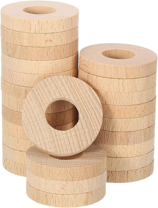 uxcell 25Pcs 45x19x8mm Cedar Blocks for Clothes Storage, Aromatic Cedar Rings, Cedar Accessories Wood Chips for Wardrobes Closets Drawers