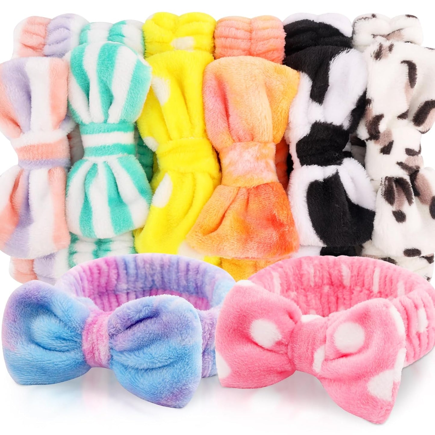 YOOVR 8pcs Spa Headband, Stocking Stuffers for Teen Girls Women, Bulk Cute Small Christmas Trendy Stuff Gifts, Skincare Makeup Face Wash Headband, Hair Accessories, Party Favors Easter Basket Stuffers