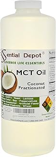 Coconut Oil - Fractionated - MCT (medium-chain triglycerides) - 1 Quart (32 oz) - liquid - Food Grade - Safety Sealed Resealable HDPE Container, Microwave Safe (remove foil seal), Freezer Safe