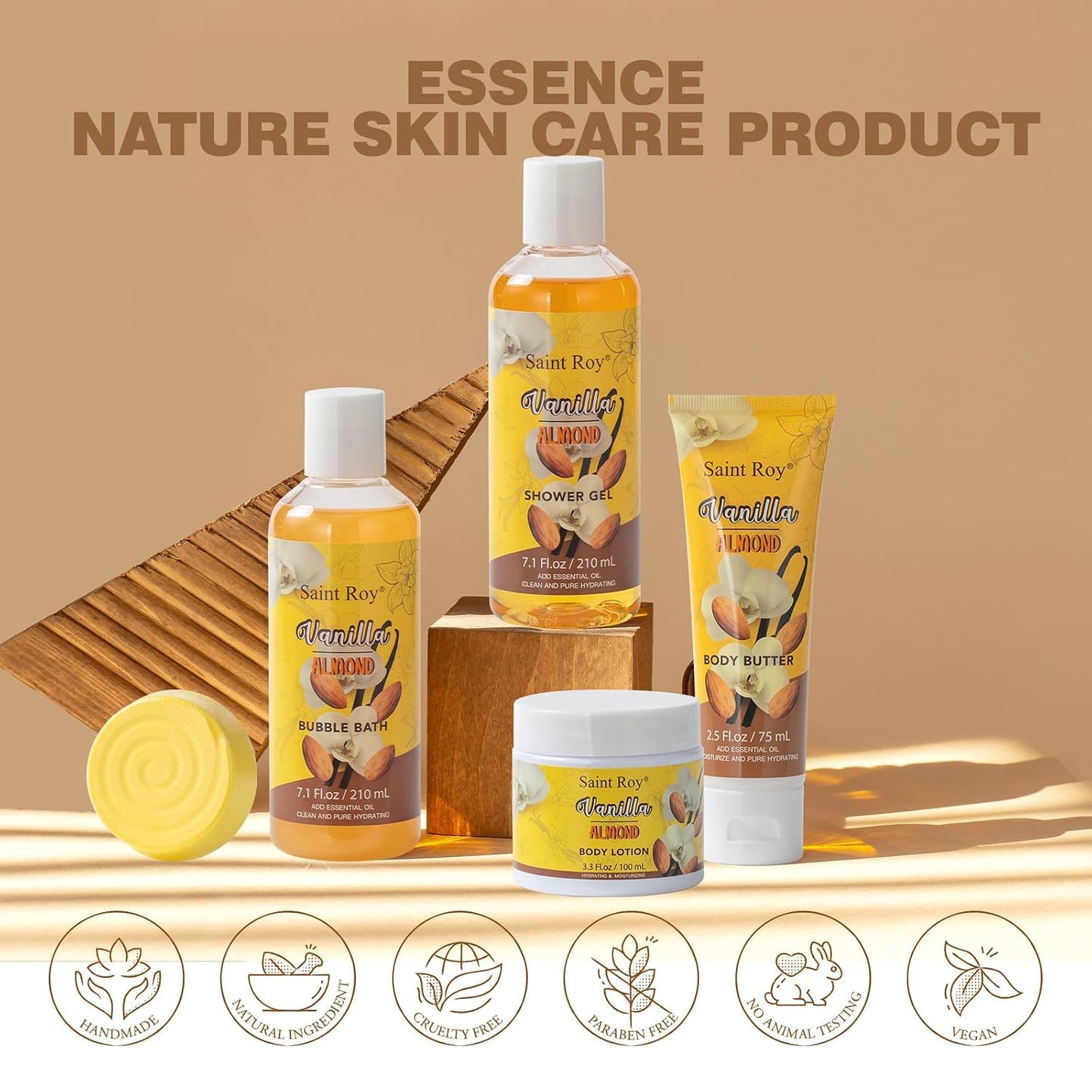 Coconut Almond Spa Gift Basket for Woman Man, 20Pcs Bath & Body Set | Gift For Women & Men, Home Spa Kit, Bath and body Self Care Gifts for Christmas, birthday, holiday gifts