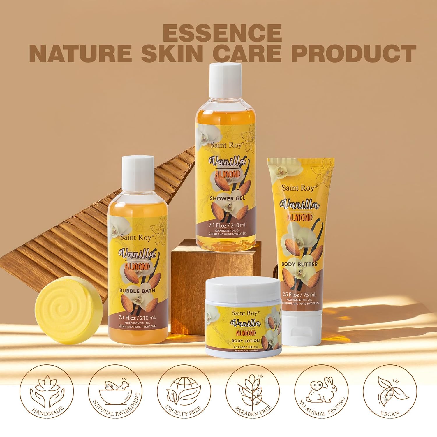 Coconut Almond Spa Gift Basket for Woman Man, 20Pcs Bath & Body Set | Gift For Women & Men, Home Spa Kit, Bath and body Self Care Gifts for Christmas, birthday, holiday gifts