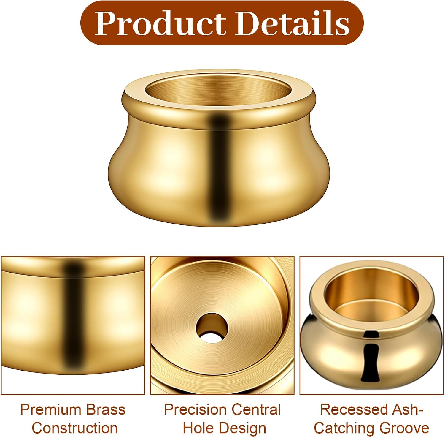 4Pcs Mini Copper Incense Cone Holder, Gold Burner with Stick Plate | 4Pcs mini copper incense cone holder set,gold,dual-purpose.Stable,non-tip,solid base.For cones,sticks,tower,coils,joss