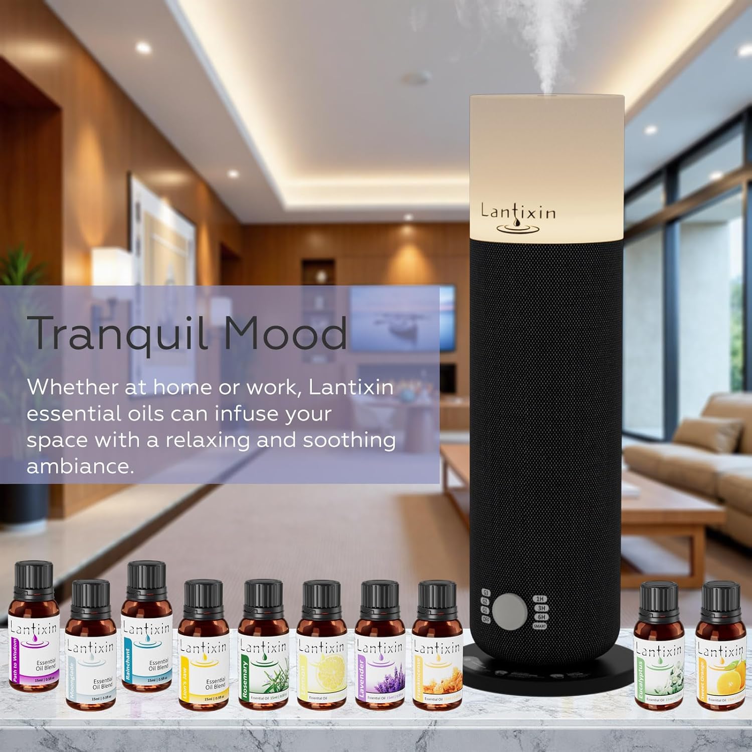Lantixin 100% Pure Lemon Essential Oil – Natural Undiluted Scent for Diffuser – Bright & Purifying Home Fragrance for Ultrasonic Diffusers, Meditation & Crafting – 0.5 fl oz(Lemon)