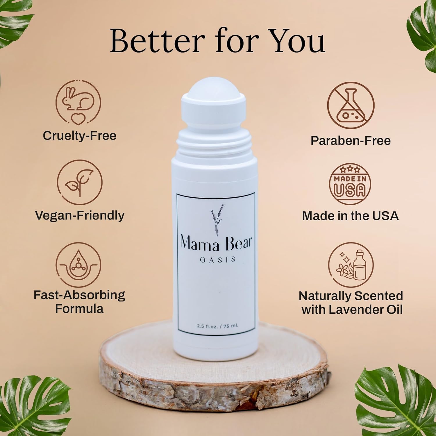 Mama Bear Oasis Roll On - Fast Absorbing & Quick Drying Magnesium Roll On, Aloe Vera - Gentle & Non-Greasy Rub for Easy Application