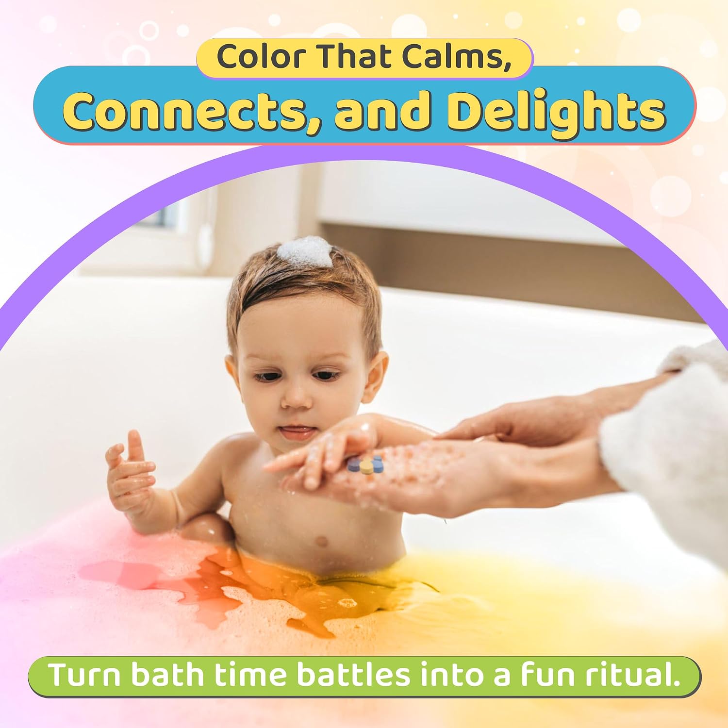 – Bath Color Tablets for Kids, 300 Count Jar – Color Changing, Non-Toxic, Non-Staining, Fragrance-Free – Mix Your Own Rainbow and Make Bathtime Fun & Educational - Made in USA (1-Pack)