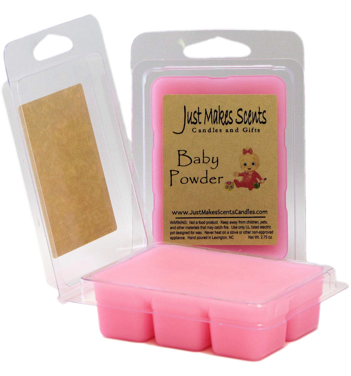2 Pack - Baby Powder Scented Scented Soy Wax Melts by Just Makes Scents