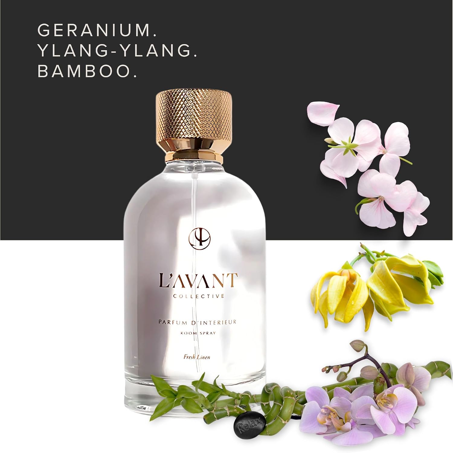 L'AVANT Collective Luxury Room Spray | Fresh Linen | Non-Toxic Linen Spray & Air Freshener with Essential Oils | Room Freshener, Home Fragrance & Odor Eliminator | 100ml Glass Bottle for Bedroom