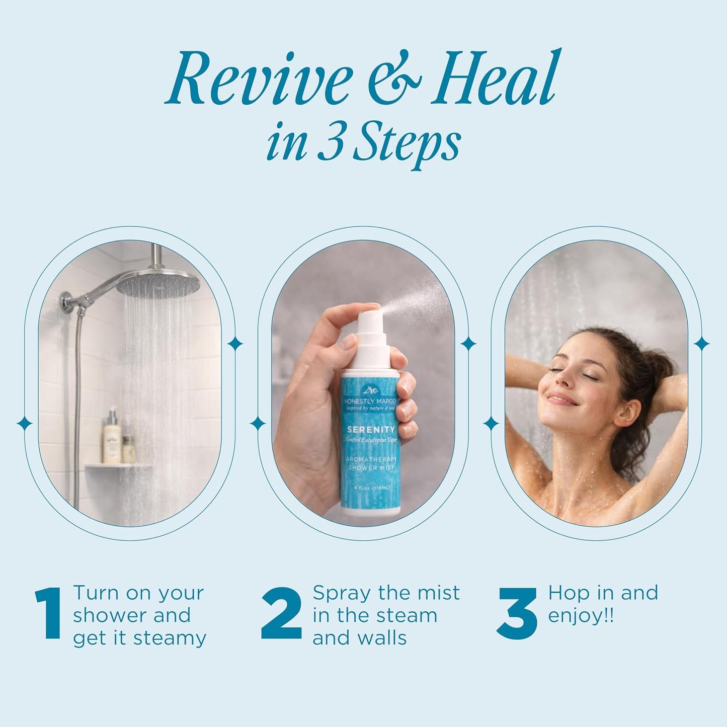 Honestly Margo Aromatherapy Shower Mist Spray Eucalyptus (4 Fl Oz, Pack of 1) – Wellness Spray with Essential Oils for Shower Steam, Personal Space Mist – Cruelty-Free Body Care & Bath Products
