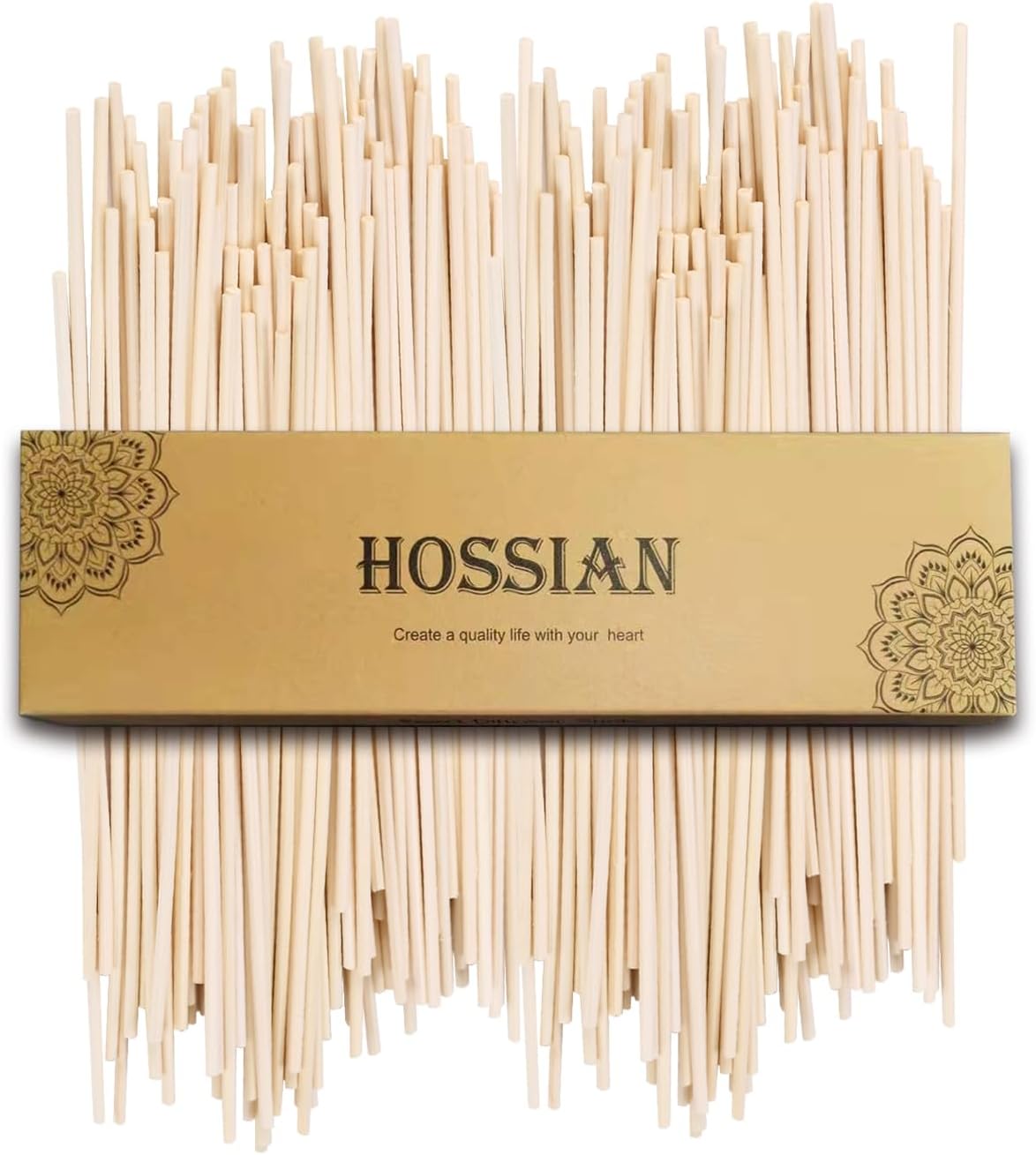 HOSSIAN 50PCS Reed Diffuser Sticks-7.87inch Natural Rattan Diffuser Reeds-Primary Color Reed Diffuser Refill