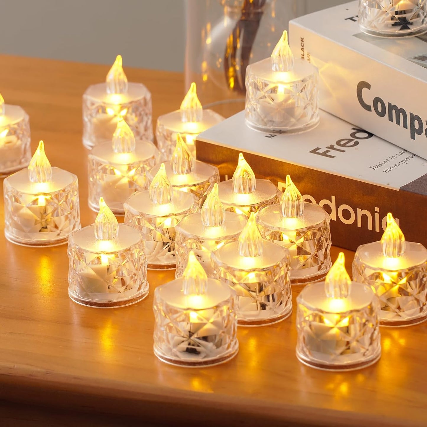 12 Pcs Flickering Flameless Candle Battery Tea Lights for Weddings | For Weddings