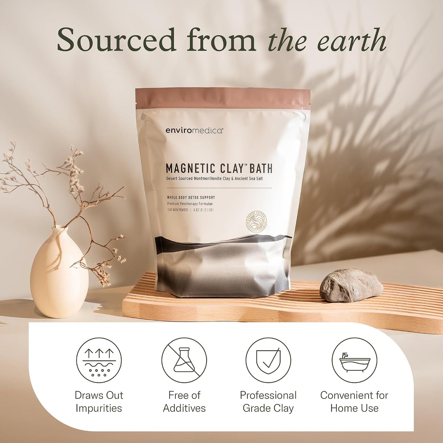 Ancient Minerals Magnesium Bath Flakes - Enviromedica Magnetic Clay - Pure Genuine Zechstein Chloride - Natural Detox with Sodium and Calcium Bentonite Clay Powder