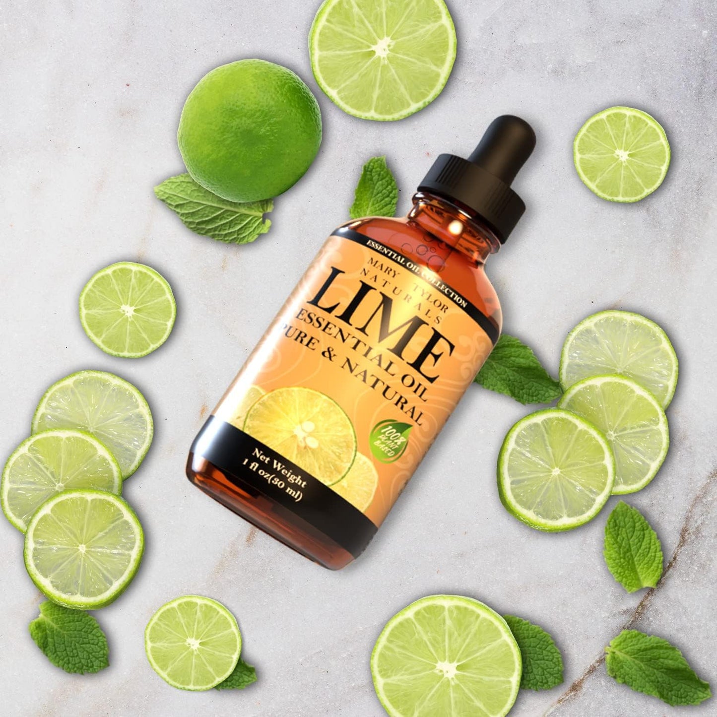 Lime Essential Oil (4 oz), Therapeutic Grade, 100% Pure and Natural, Perfect for Aromatherapy, Diffuser, DIY and Much More by Mary Tylor Naturals
