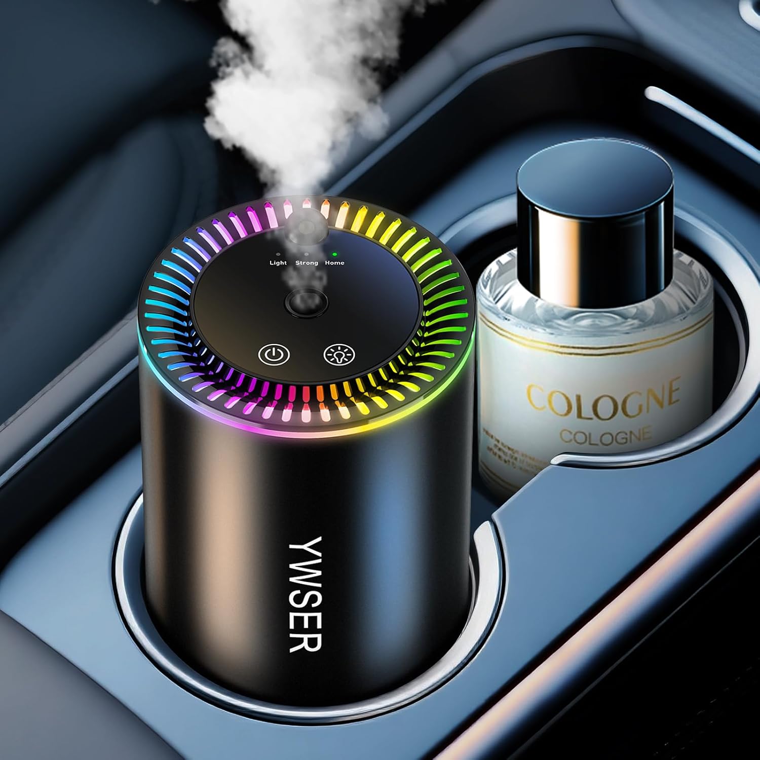 Smart Car Air Freshener, Car Air Freshener Diffuser with Starry Sky Projection and 50ml Perfume, Auto On/Off Intelligent, 3 Mode Adjustable Rechargeable Aroma Diffuser, Cologne