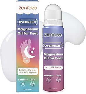 ZenToes Magnesium Oil for Feet | Targeted Tension Relief Roller Ball for Restless Legs & Feet | Magnesium Spray Alternative for Restful Sleep | Lavender & Mint Scent | 3.4oz