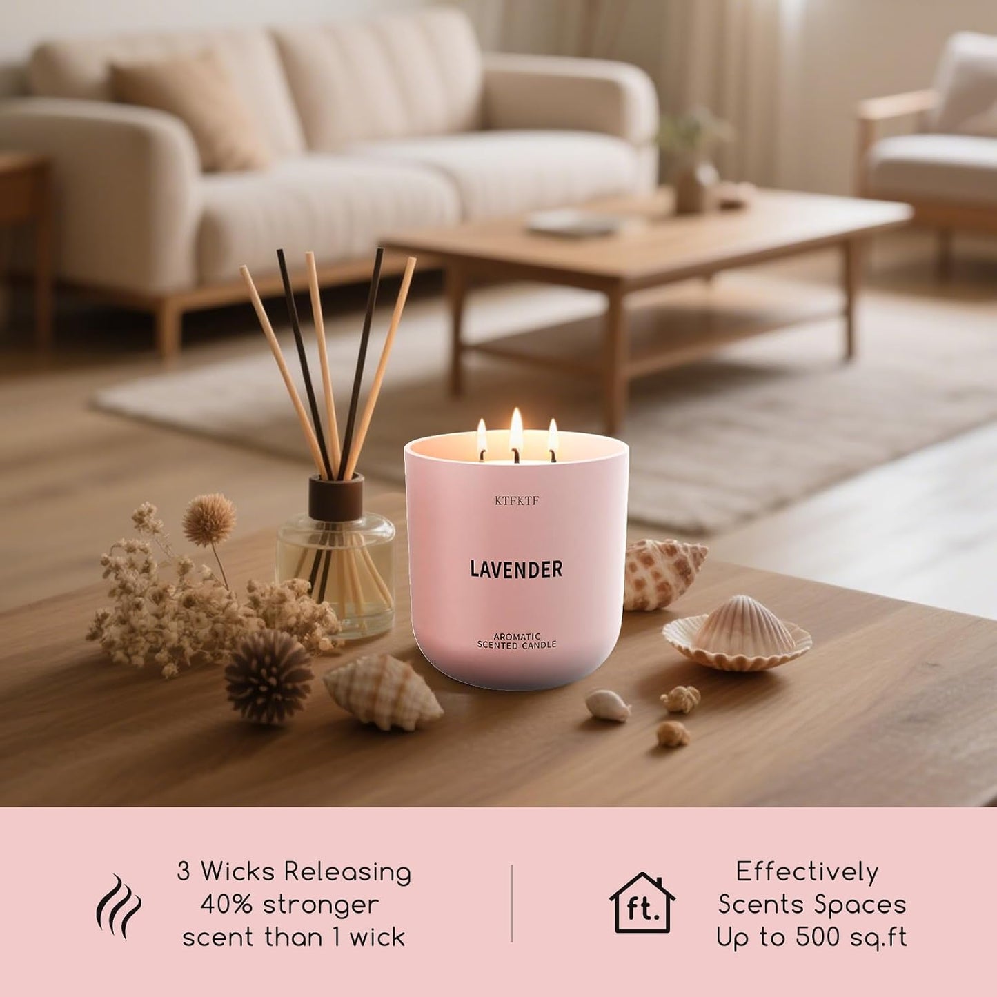 Lavender Scented Candles for Women - Aromatherapy Candle for Relaxation & Sleep Calm, 14.1oz Soy Candles for Home Scented, Birthday Mothers Day Candle Gifts for Women Mom