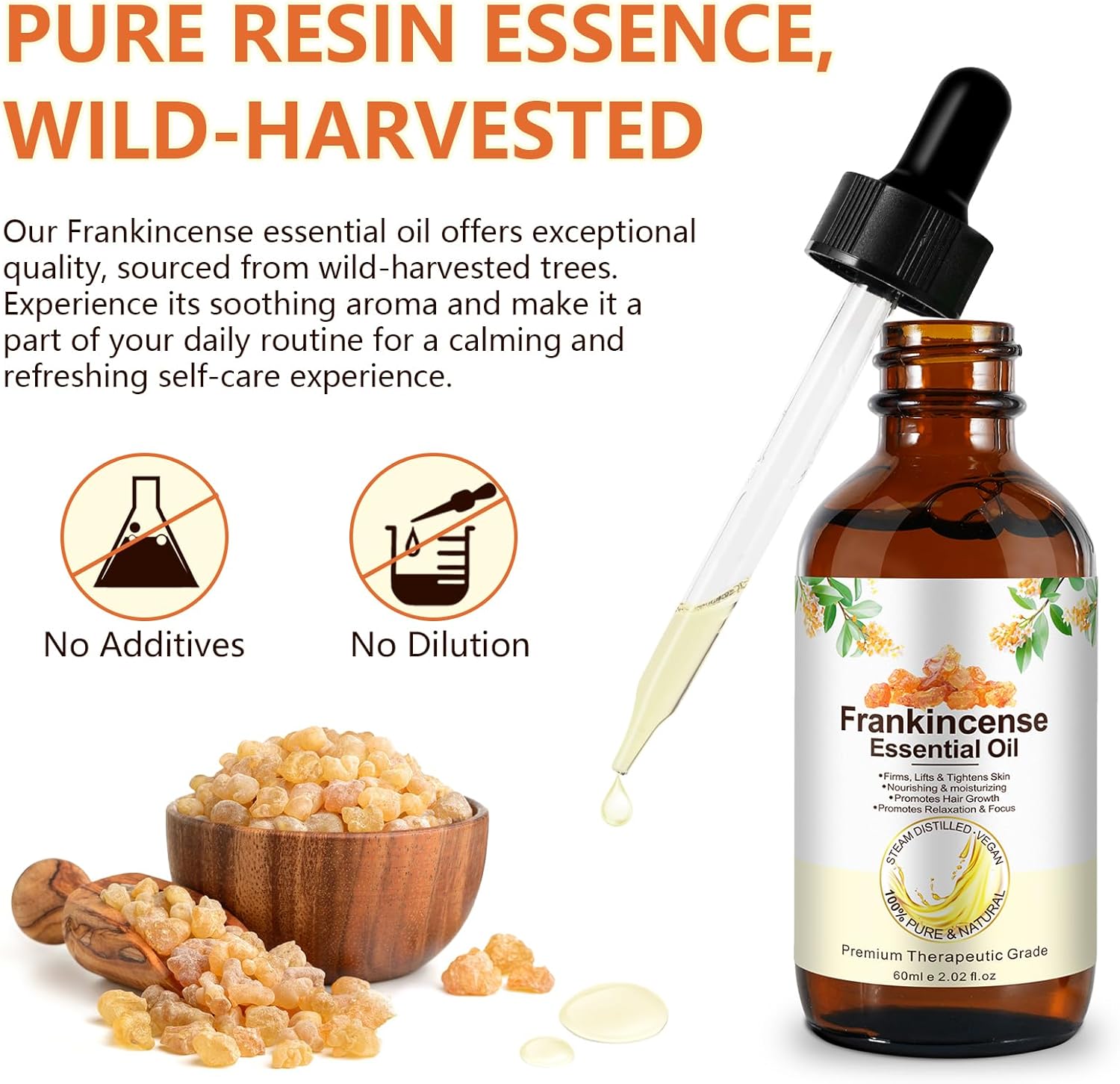 Frankincense Essential Oil, Premium Frankenstein Oil Essential Oil for Face, Hair Care, Body, Home Diffusers, Aromatherapy, Massage and Humidifiers, 2.02 Fl.Oz