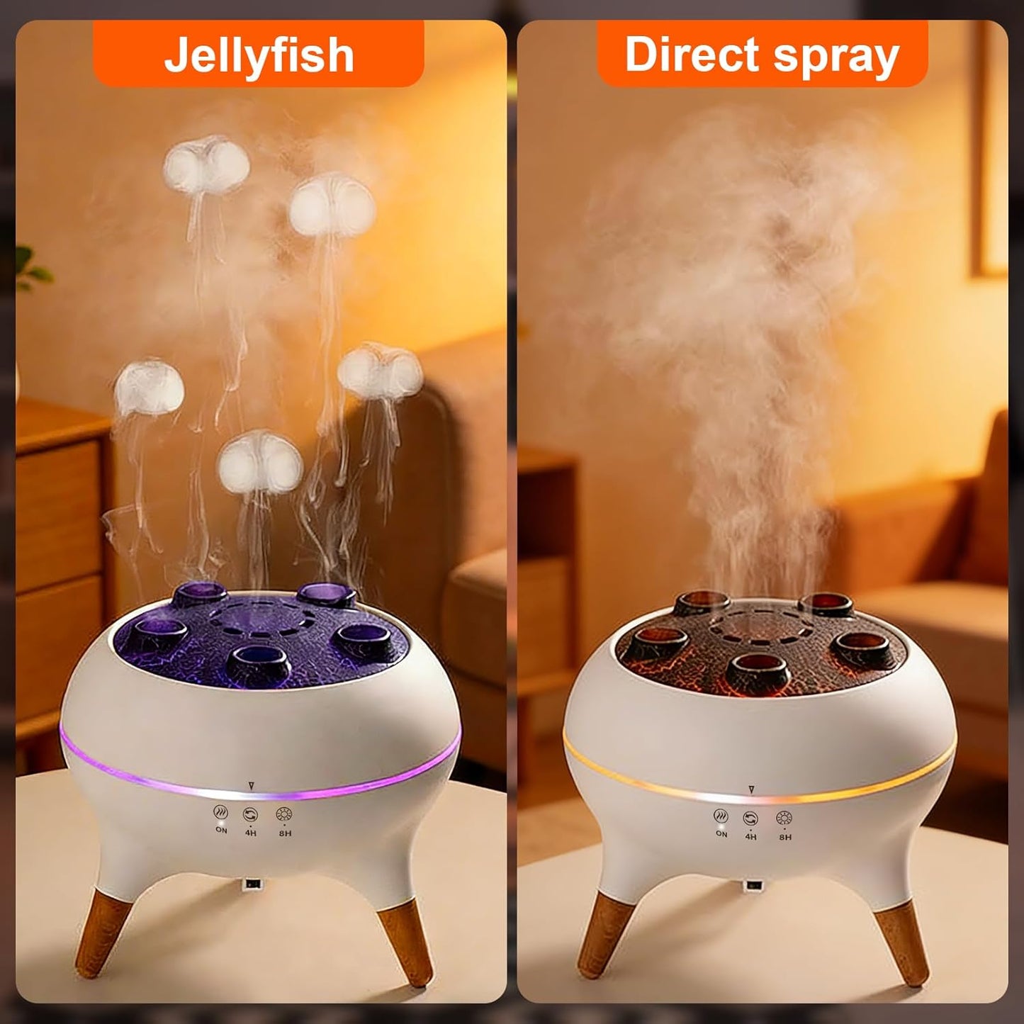 Essential Oil Diffuser 250ML,Jellyfish Diffuser Air Humidifiers Sound Pickup Ultrasonic Aromatherapy Diffuser Remote Control 7 Color Lights for Home Bedroom Office Hotel