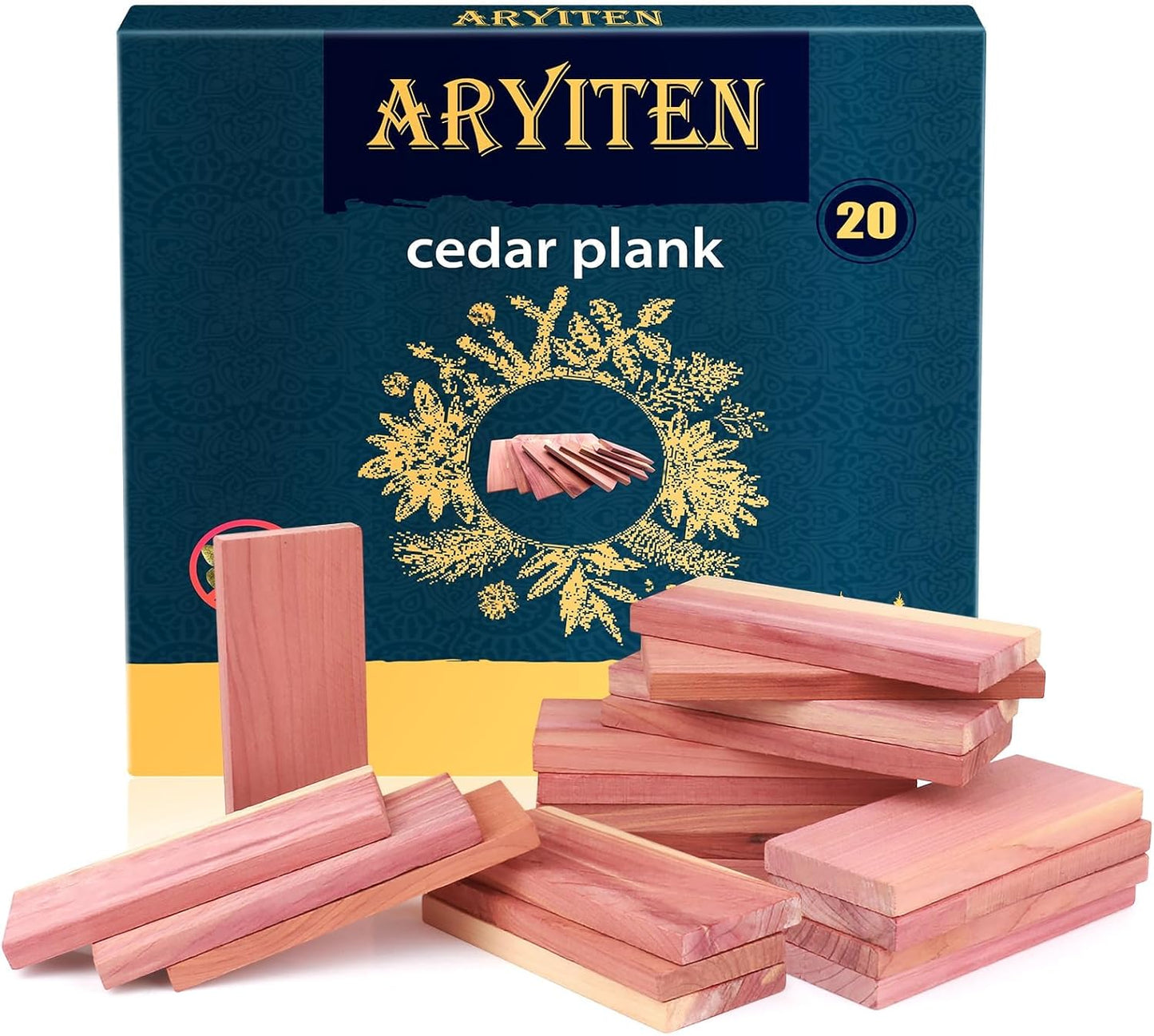 Aryiten Cedar Blocks for Clothes Storage, 20 Pack Planks - Aromatic Scent Cedars Wood Planks for Closets and Drawers Freshener