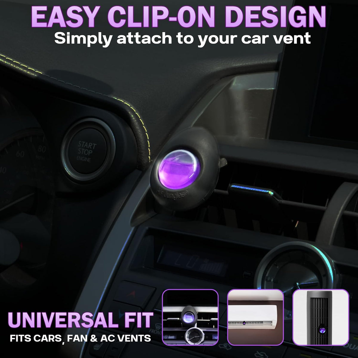Air Jungles Car Air Freshener Vent Clip 3 Ct, Lavender Scent
