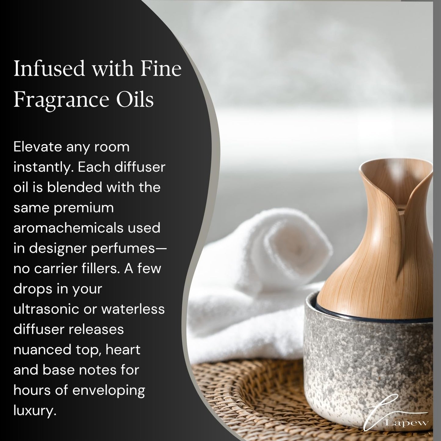 Lapew Brazilian Summers Waterless Diffuser Oil | Brazilian Waves Fragrance Oil for Nebulizer & Cold Air Diffusers | Scented Home Oil | 0.34 fl oz