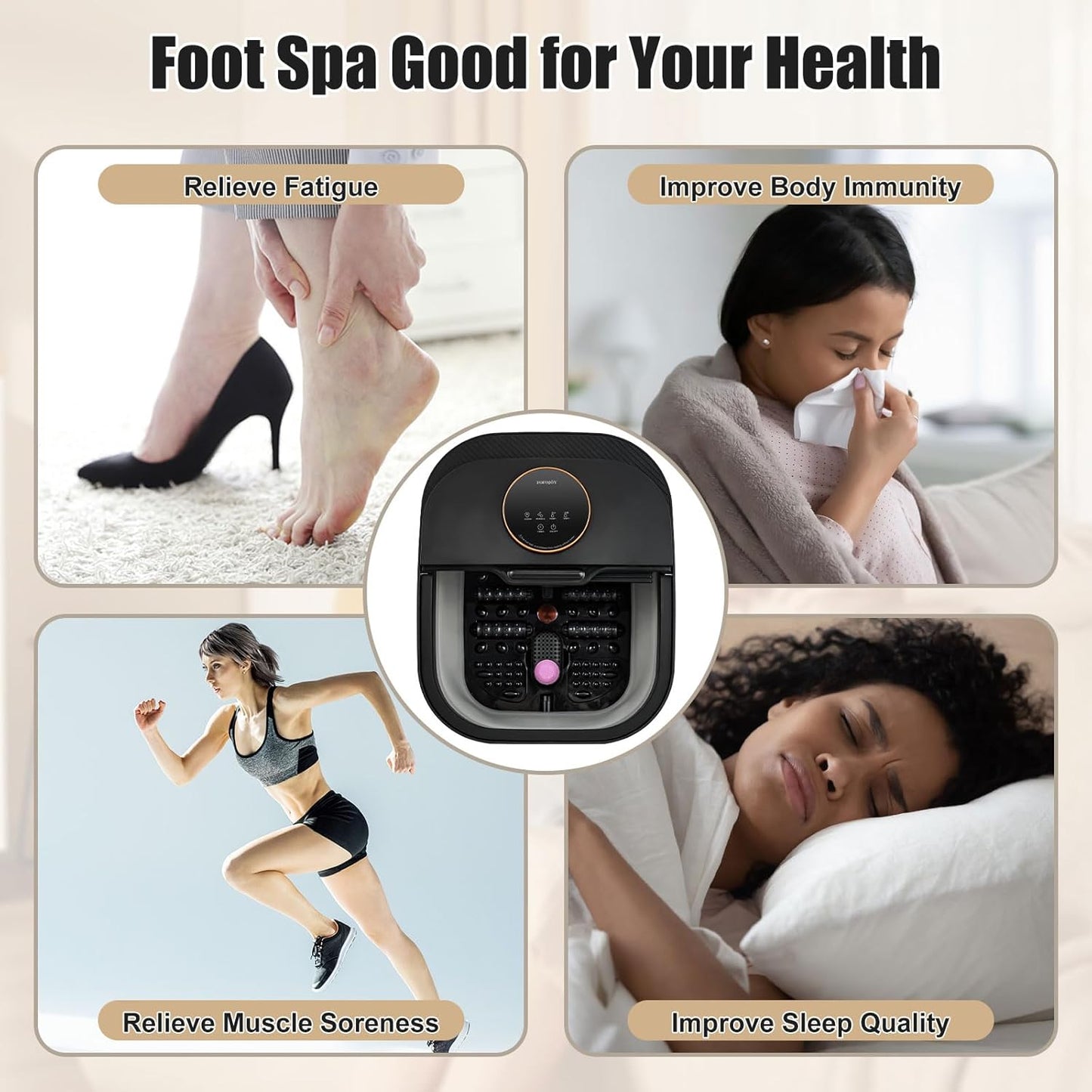 Foot Spa Bath Massager with Heat, Bubble, Temperature Control, Remote Control, Touchscreen, Pumice Stone, Pedicure Foot Spa Gift for Man Women Mother Father (Plus Size)
