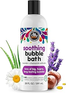 SoCozy Soothing Bubble Bath for Kids, Lavender & Chamomile, Moisturizing with Aloe Vera and Jojoba Oil, 20 FL OZ
