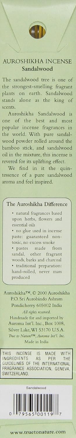 Auroshikha Incense, Sandalwood, 10 Gram