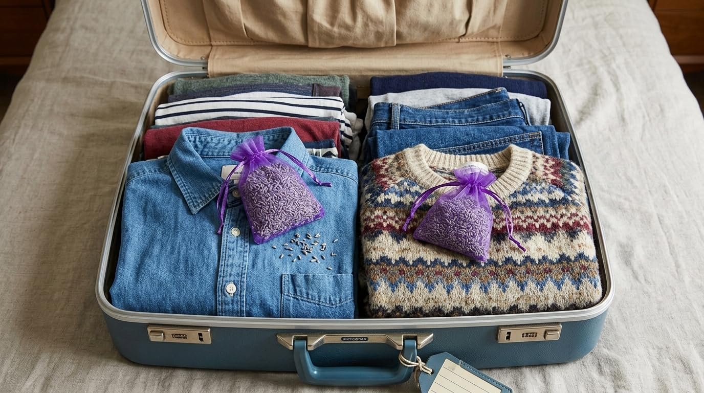 WEALD TRIBE 100% Pure Natural Sun Dried Lavender Sachets for Drawers Closets Wardrobes, 24 Packs Home Fragrance Fresh Air Bags