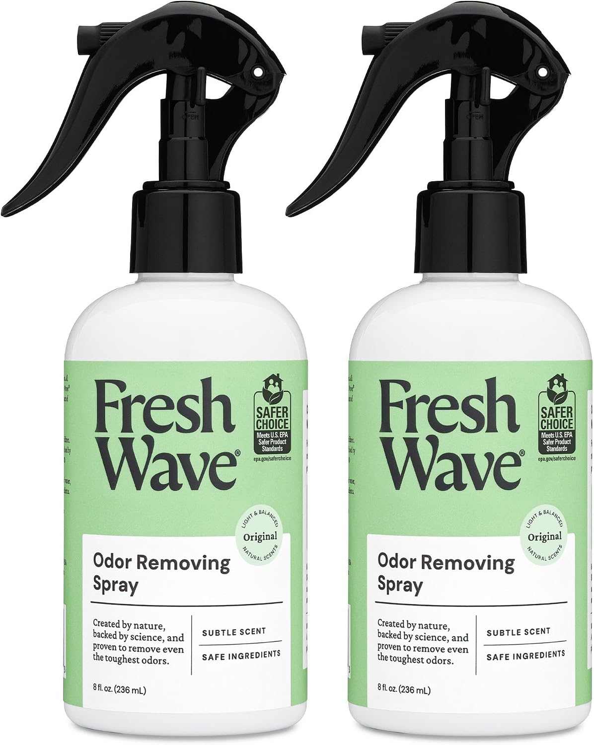 Fresh Wave Original Scent Odor Removing Spray, 8 fl. oz. | Pack of 2 | Odor Absorber for Home, Furniture, Fabrics & Trash | Safer Odor Relief