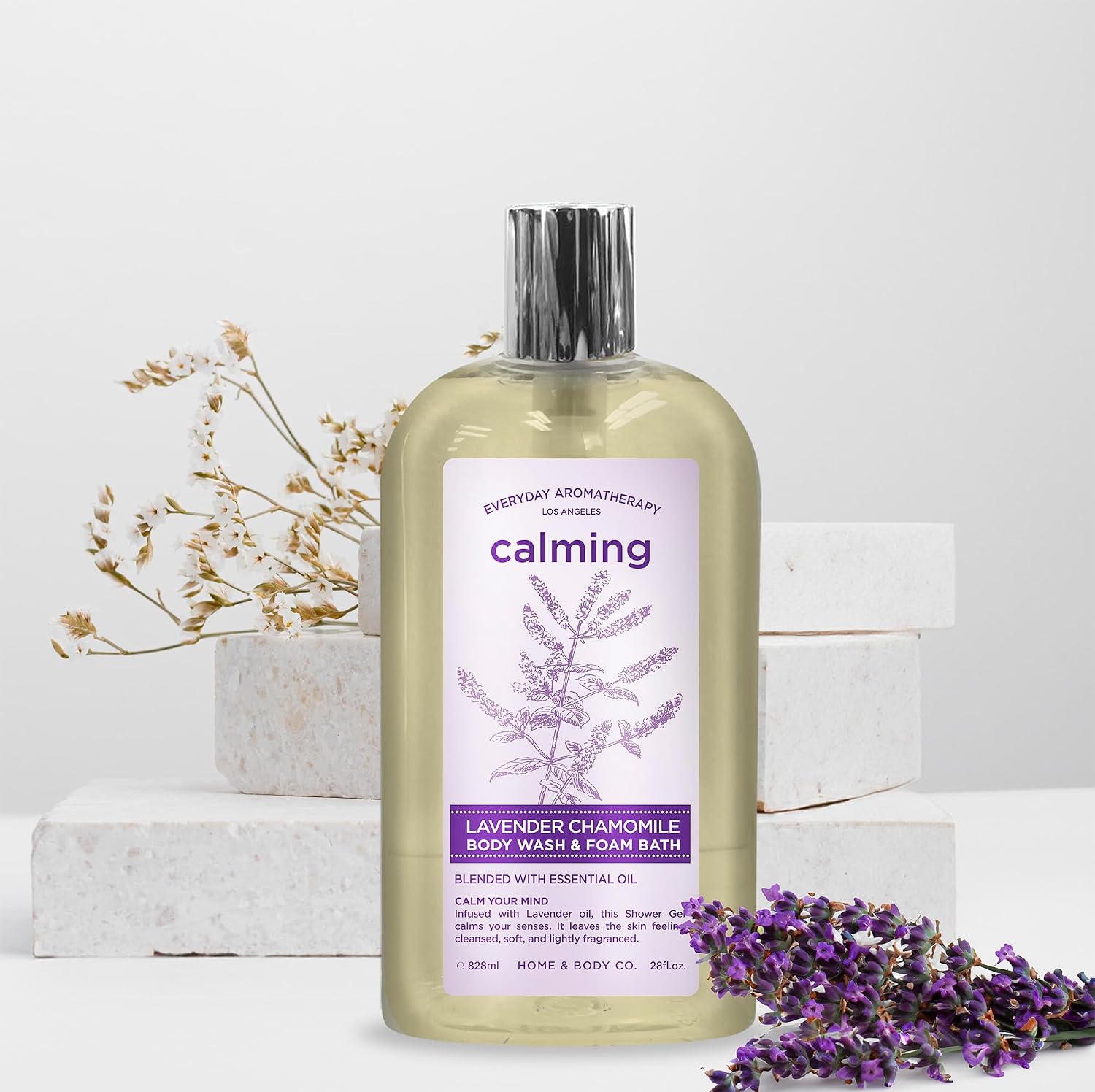 Everyday Aromatherapy Body Wash Duo | Eucalyptus Mint and Lavender Chamomile | 28oz Pack of 2 | Home and Body Company