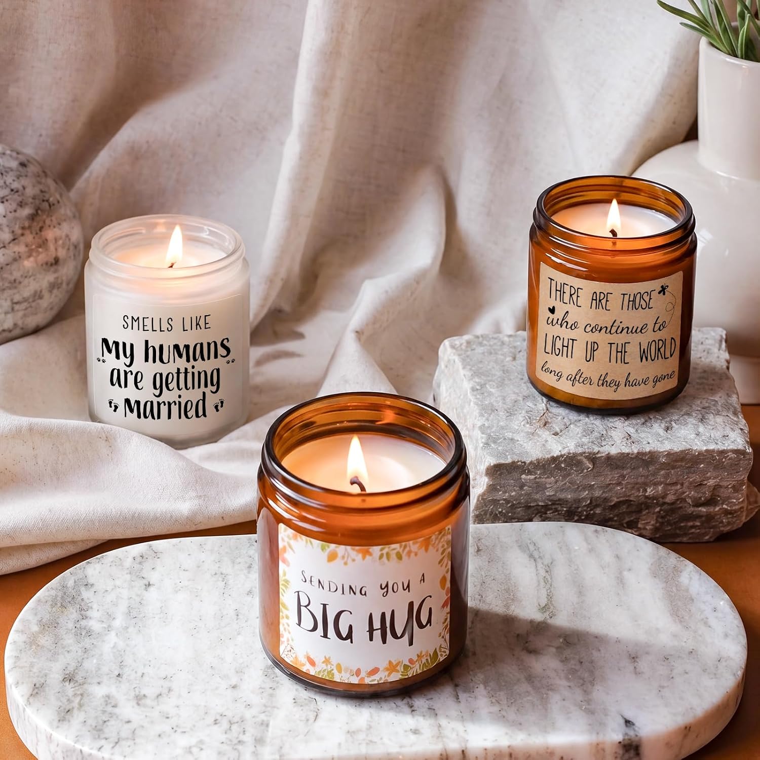 MULCHUM Lavender Scented Soy Candle for Pet Lover Wedding Gifts, Natural Soy Wax Jar Candle, Bridal Shower Funny Engagement Gift for Women Couples Pet Owners, 7oz 45 Hours Long Lasting Burn
