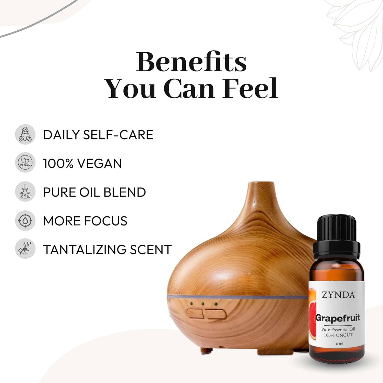 Grapefruit Essential Oil 100% Pure & Natural – Premium Aromatherapy Grade Grapefruit Oil for Skin, Hair Care, Diffuser & Wellness (10ml)