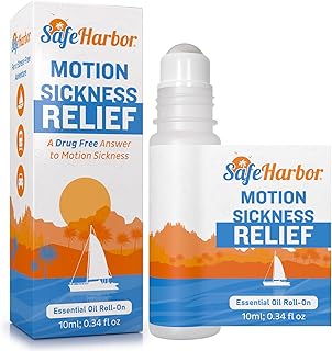 SafeHarbor Motion Sickness Relief Roll-On | Anti Nausea Essential Oil for Sea Sickness, Dizzy & Carsick Relief in Children and Adults, Your Cruise Ship Essential | 100% Natural, Drug Free (10 ml)