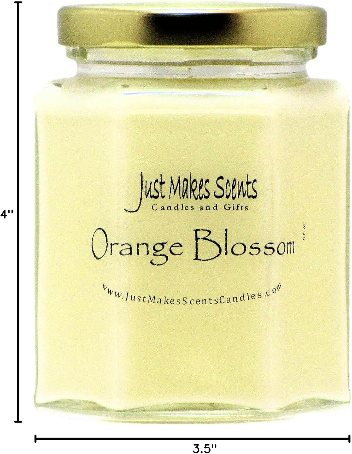 Orange Blossom Scented Blended Soy Candle | Strong Spring Floral Fragrance | Hand Poured in The USA by Just Makes Scents (8 oz)