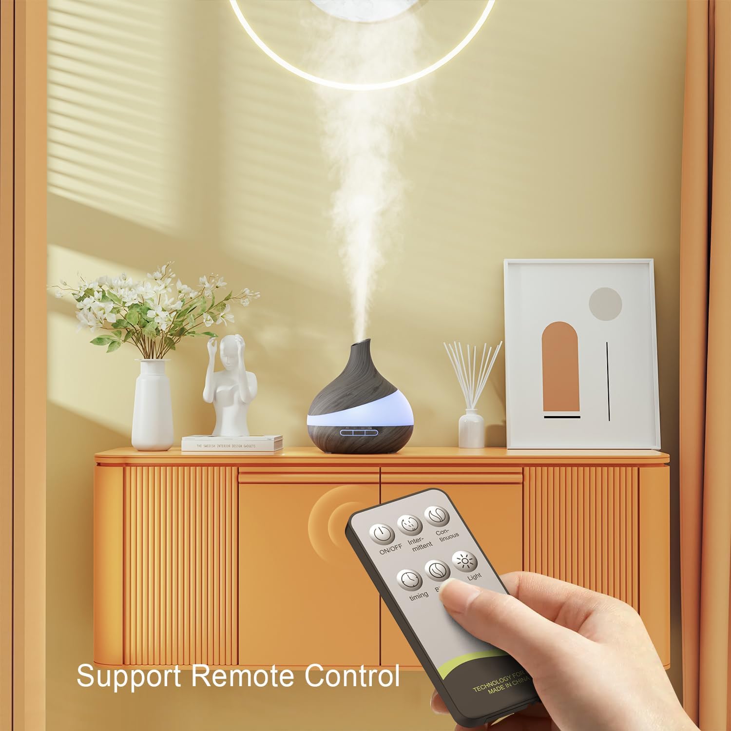 Essential Oil Diffuser for Women, 𝟓𝟎𝟎𝐦𝐥 Aromatherapy Diffuser:𝟏𝟒-𝐂𝐨𝐥𝐨𝐫 LED, Dual Mist 30/60ml/h, Remote Control, Auto Shut-Off, Hotel Spa Bedroom