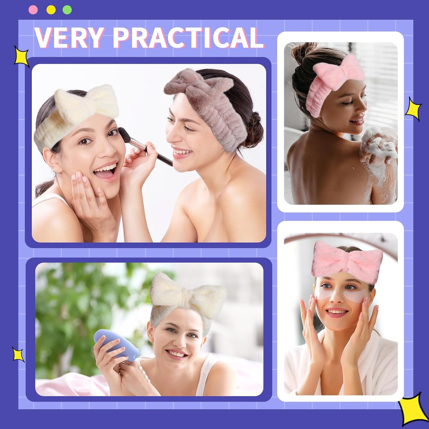 WSYUB Spa Headbands, Makeup Headband,Bow Headband for Washing Face skincare headbands for women,Easter Basket Stuffers Gifts
