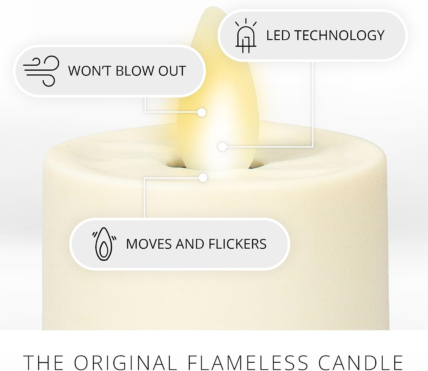 Luminara Flameless Candle Nightlight w/Dusk to Dawn Light Dark Auto Sensor, Timeless Taupe Wall Plug Indoor Night LED Light w/Real-Flame Effect Technology, Bathroom Bedroom Hallway, No Remote Needed