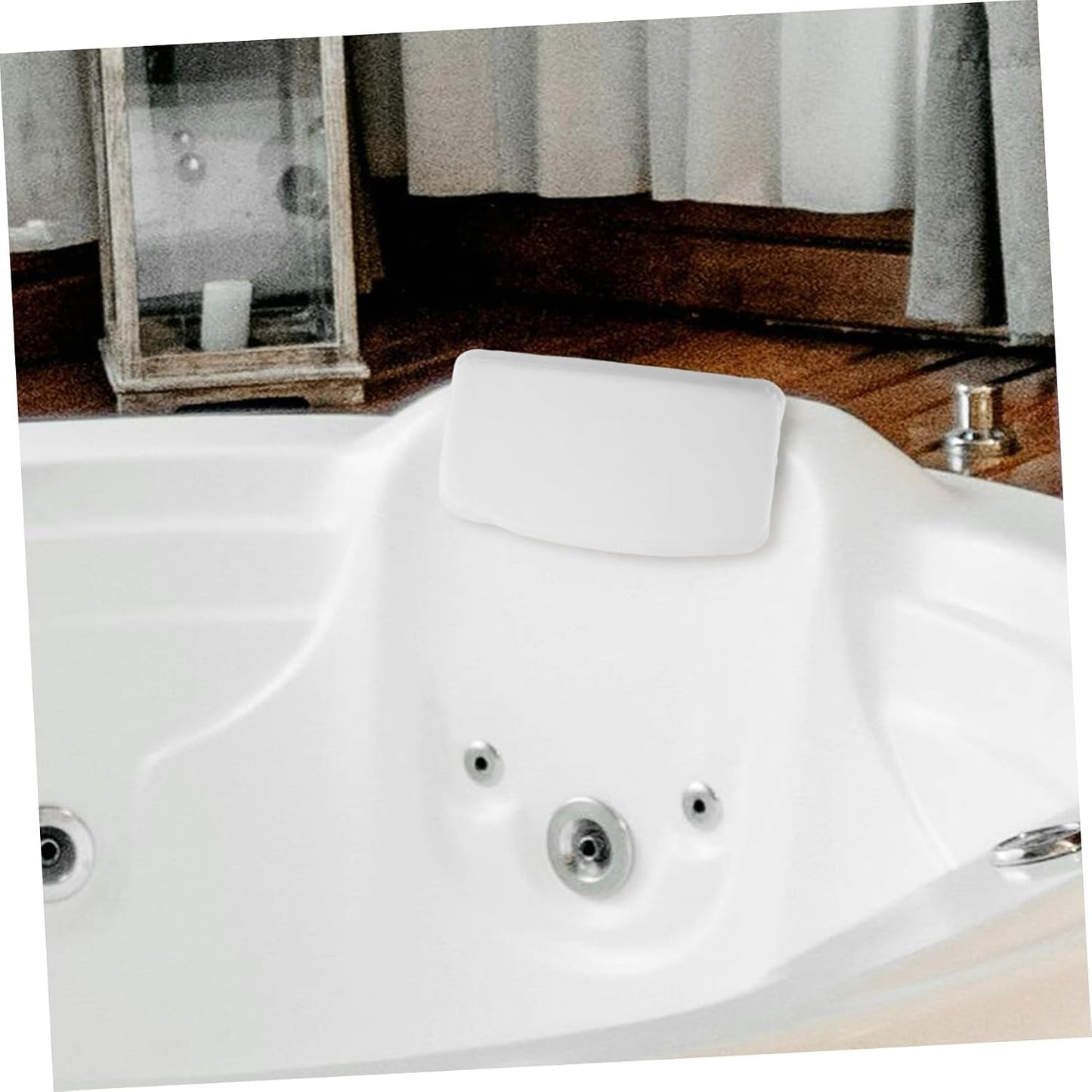 Healeved Waterproof Sponge Bath Pillow with Suction Cups for Neck Shoulder Head Support Comfortable Bathtub Cushion 14.96X7.08X1.77In Spa Bath Accessory